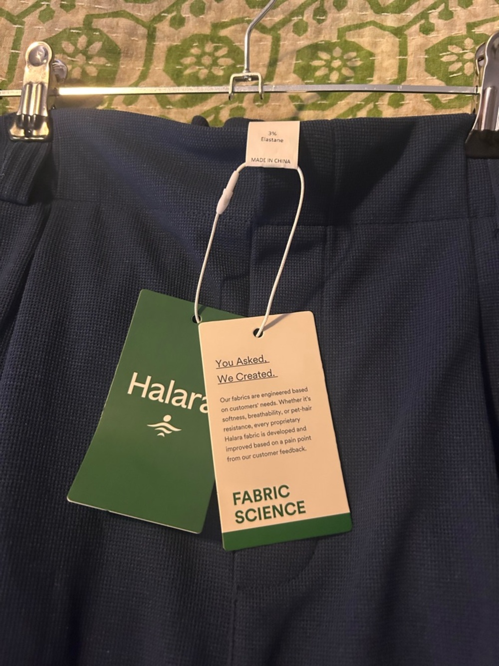 HALARA Navy Textured Pull-On Pants
